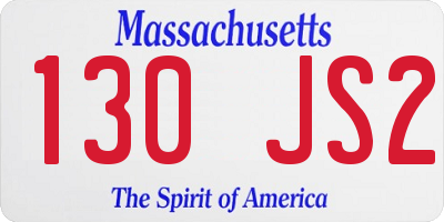 MA license plate 130JS2