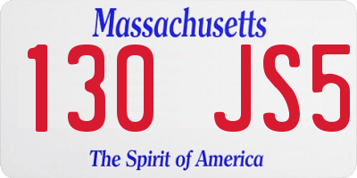 MA license plate 130JS5