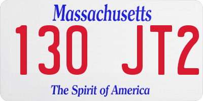 MA license plate 130JT2