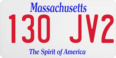 MA license plate 130JV2