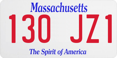 MA license plate 130JZ1