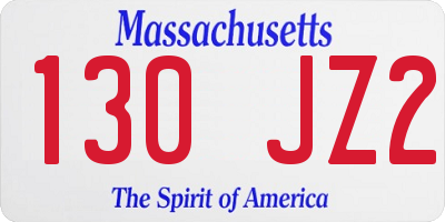 MA license plate 130JZ2