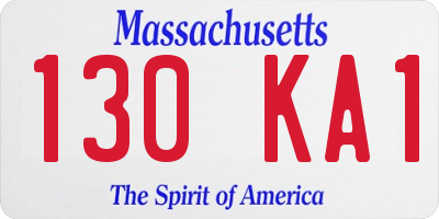 MA license plate 130KA1