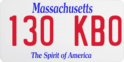 MA license plate 130KB0