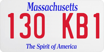 MA license plate 130KB1