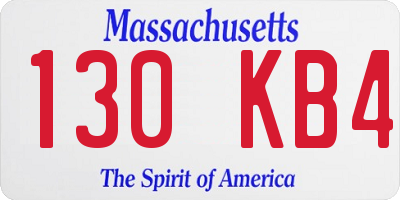 MA license plate 130KB4