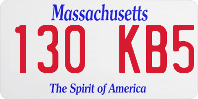 MA license plate 130KB5