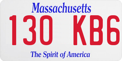 MA license plate 130KB6