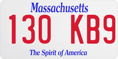 MA license plate 130KB9
