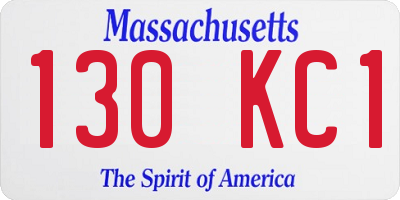 MA license plate 130KC1