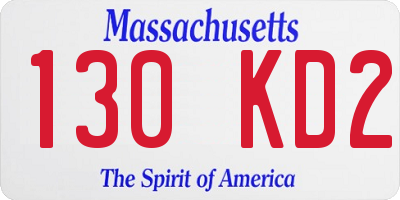 MA license plate 130KD2