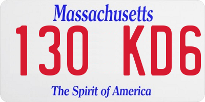 MA license plate 130KD6