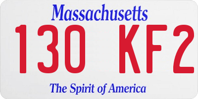 MA license plate 130KF2