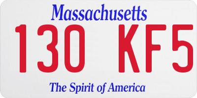 MA license plate 130KF5