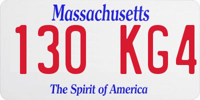 MA license plate 130KG4