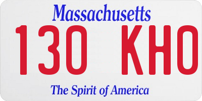 MA license plate 130KH0