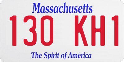 MA license plate 130KH1