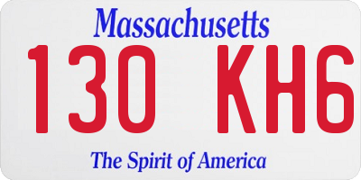 MA license plate 130KH6