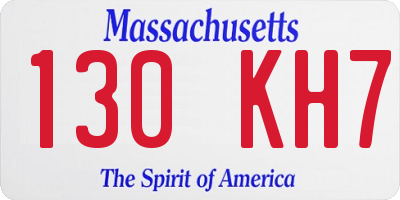 MA license plate 130KH7