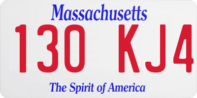 MA license plate 130KJ4