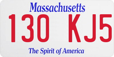 MA license plate 130KJ5