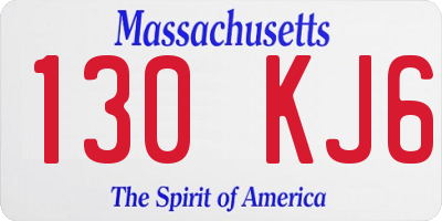 MA license plate 130KJ6