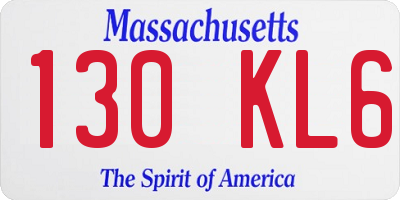 MA license plate 130KL6