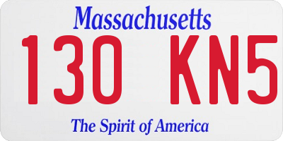 MA license plate 130KN5