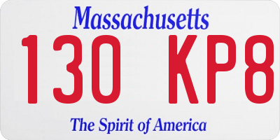MA license plate 130KP8