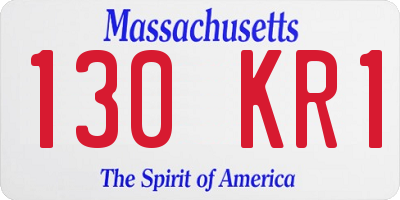 MA license plate 130KR1