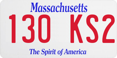 MA license plate 130KS2