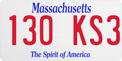 MA license plate 130KS3