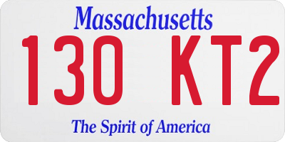 MA license plate 130KT2