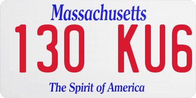MA license plate 130KU6