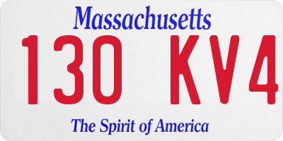 MA license plate 130KV4