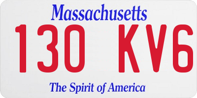 MA license plate 130KV6