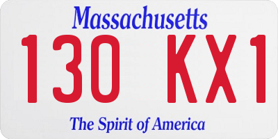 MA license plate 130KX1