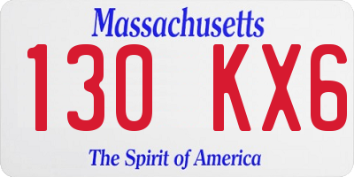 MA license plate 130KX6