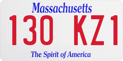 MA license plate 130KZ1