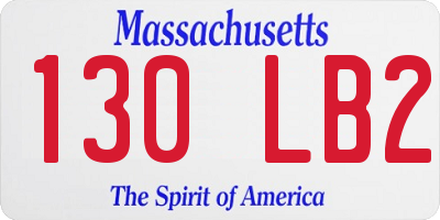 MA license plate 130LB2