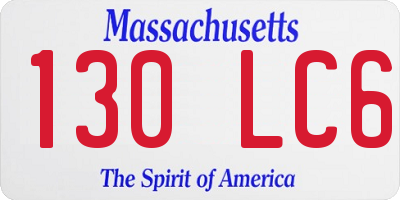 MA license plate 130LC6