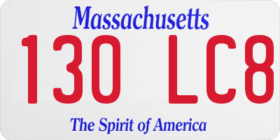 MA license plate 130LC8