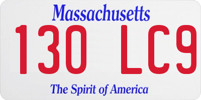 MA license plate 130LC9