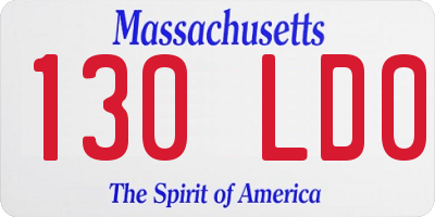 MA license plate 130LD0