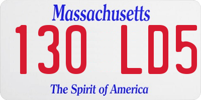 MA license plate 130LD5