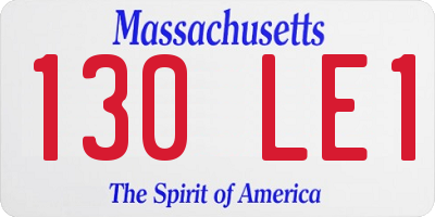 MA license plate 130LE1