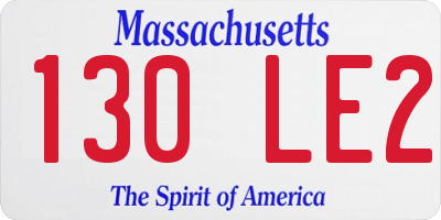 MA license plate 130LE2
