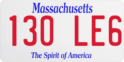 MA license plate 130LE6