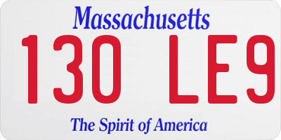 MA license plate 130LE9