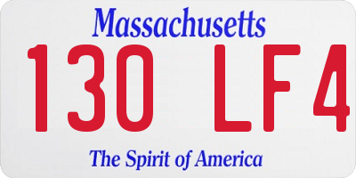 MA license plate 130LF4